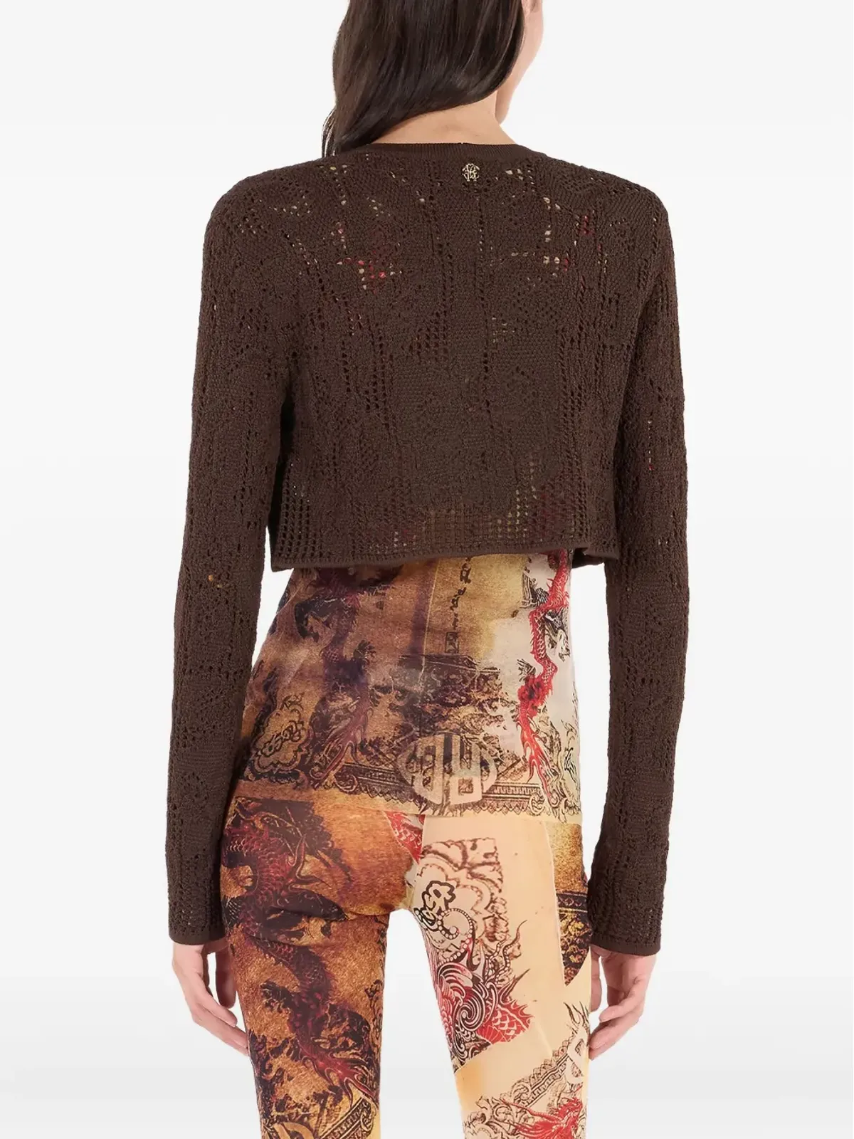 Roberto Cavalli クロシェ風タイフロントカーディガン - 画像4