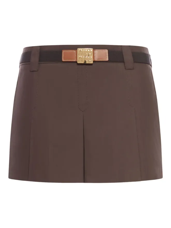 Miu Miu Miu Miu コットンミニスカート ブラウンの商品画像