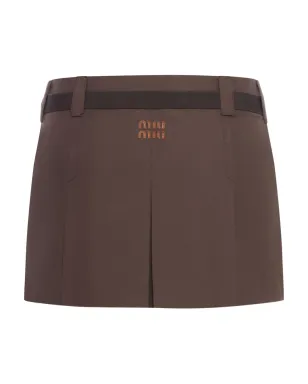 Miu Miu コットンミニスカート ブラウン - サムネイル2