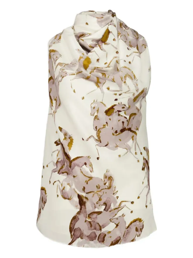 Altuzarra Altuzarra Sleary horse-print カウルネックトップの商品画像