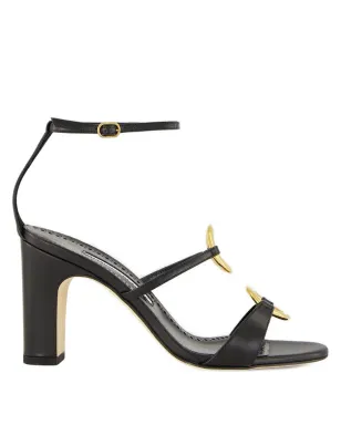 Manolo Blahnik レザー アンクルストラップ リングサンダル - サムネイル1