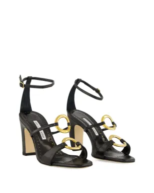 Manolo Blahnik レザー アンクルストラップ リングサンダル - サムネイル5