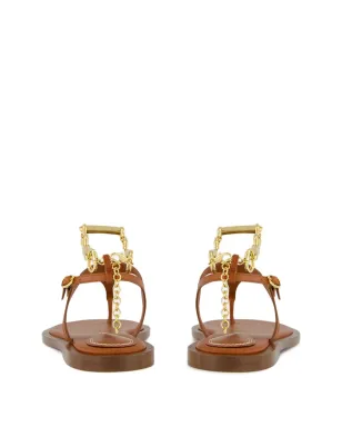 ZIMMERMANN チェーン付きレザーサンダル ブラウン - サムネイル3