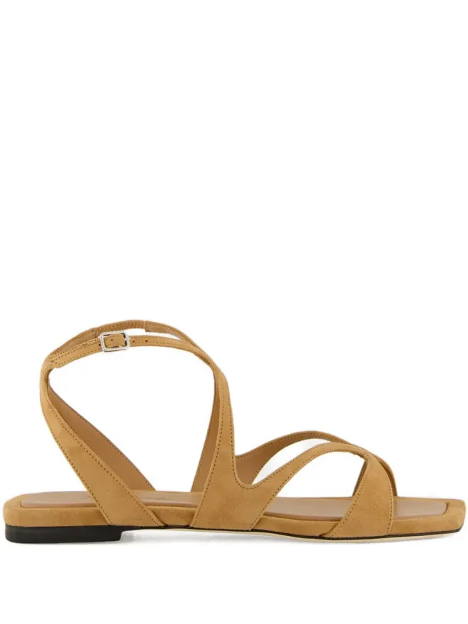 Jimmy Choo Jimmy Choo Ayla strap flat sandals - Brownの商品画像