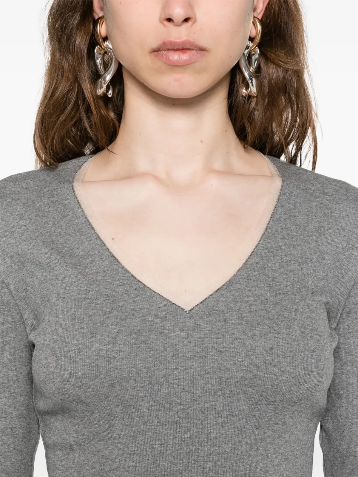 Fabiana Filippi Vネック長袖セーター - 画像5