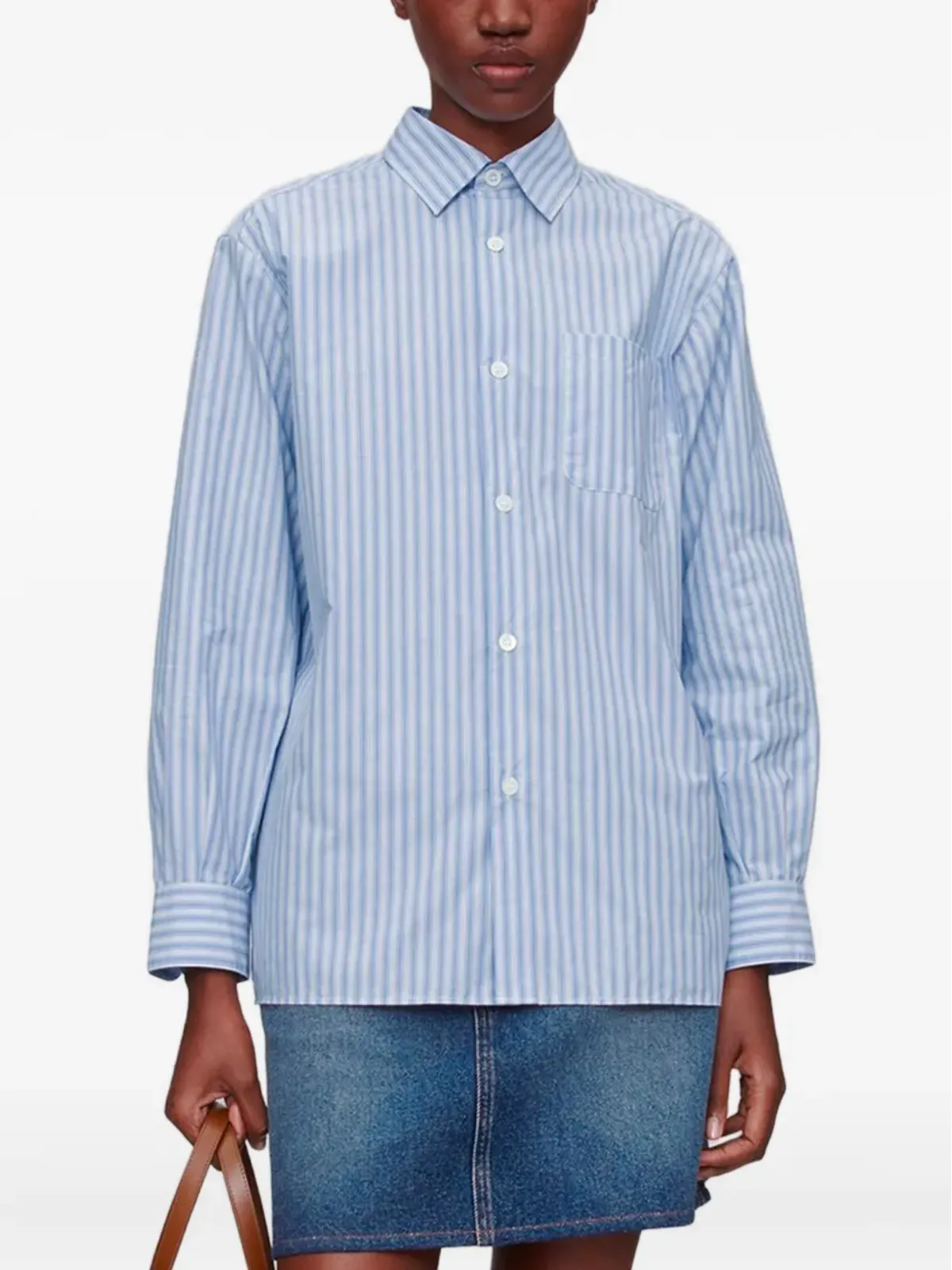A.P.C. セラ ストライプド コットン シャツ - 画像2