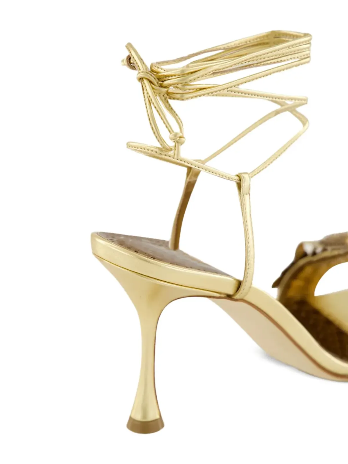 Manolo Blahnik 花モチーフのハイヒールサンダル - ゴールド - 画像5