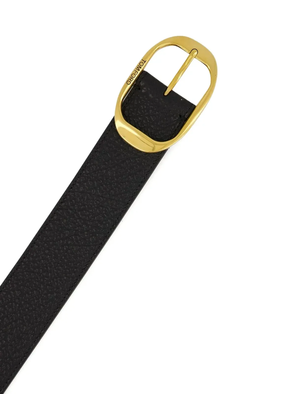 TOM FORD グレインレザー オーバルバックル ベルト - 画像3