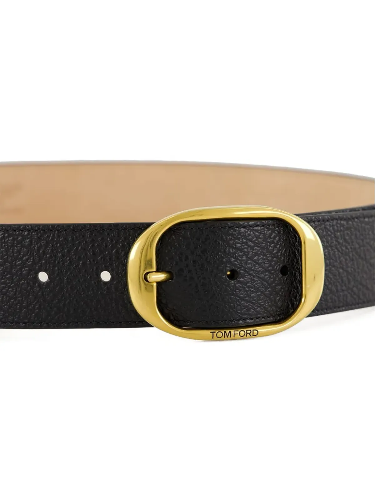 TOM FORD グレインレザー オーバルバックル ベルト - 画像4