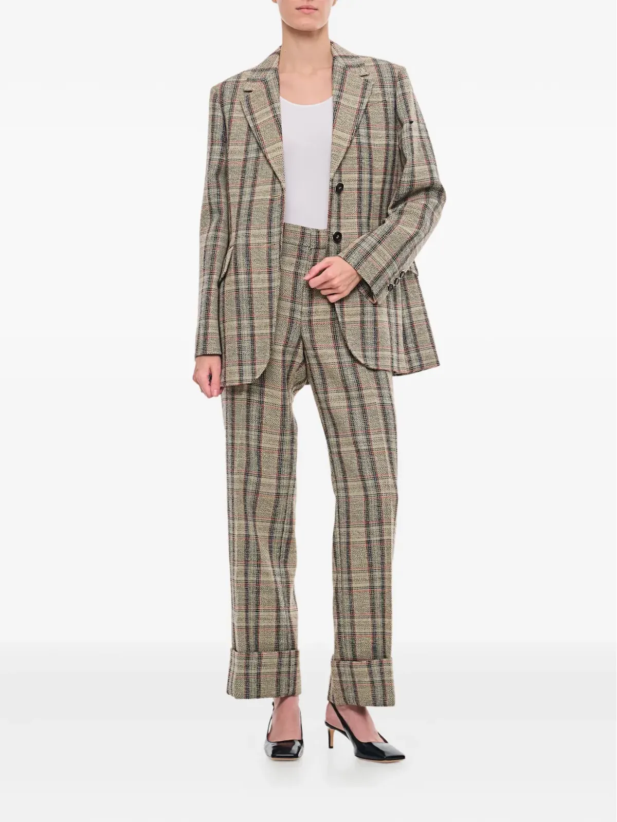 Durazzi Milano タータンチェック・シングルブレストジャケット - 画像2
