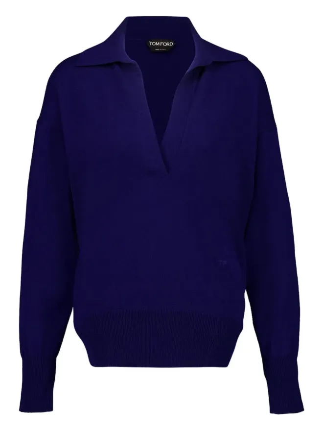 TOM FORD TOM FORD ポロVネック カシミヤニットトップの商品画像