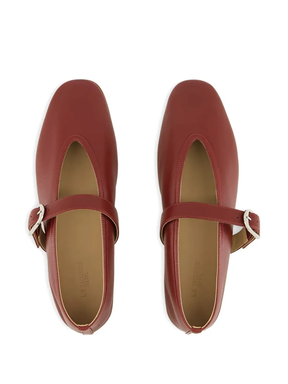 Le Monde Beryl Stella バックルストラップ レザー バレエフラット - 画像3