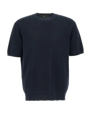 Filippo De Laurentiis クルーネックリブ編みTシャツ - ブルー - サムネイル1