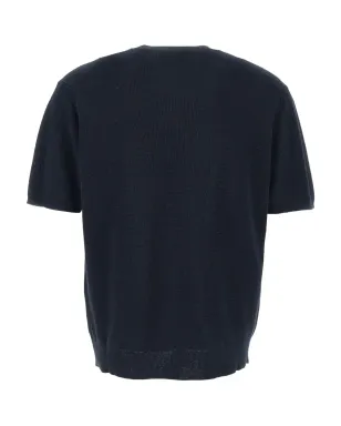 Filippo De Laurentiis クルーネックリブ編みTシャツ - ブルー - サムネイル2