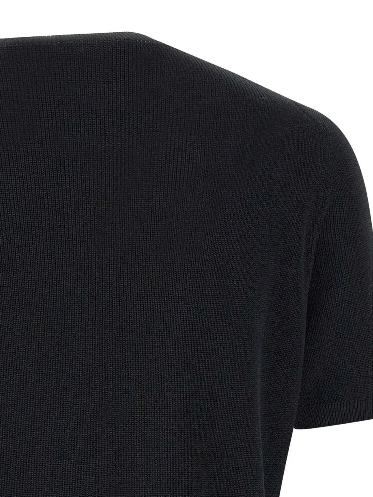 Filippo De Laurentiis リブ編み 半袖Tシャツ - ブラック - 画像5