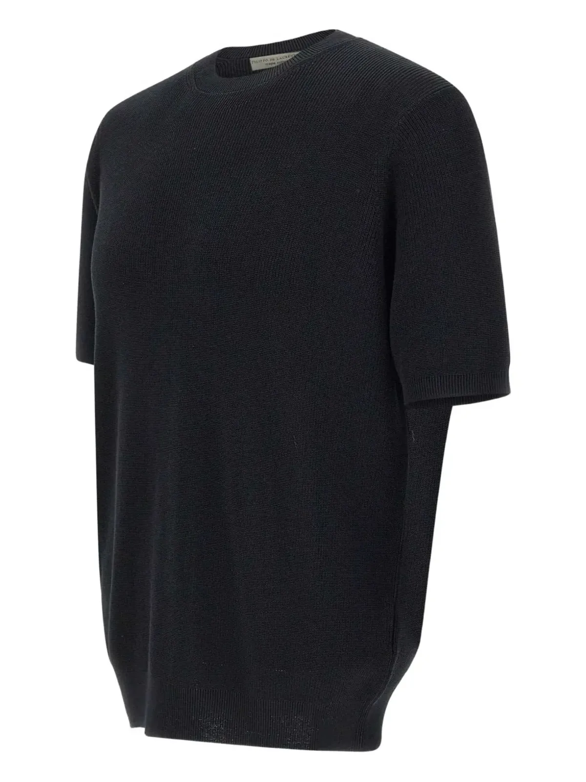 Filippo De Laurentiis リブ編み 半袖Tシャツ - ブラック - 画像3