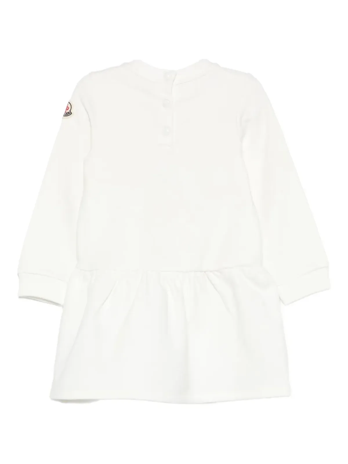 Moncler Enfant heart-print ruffled dress - White - 画像2