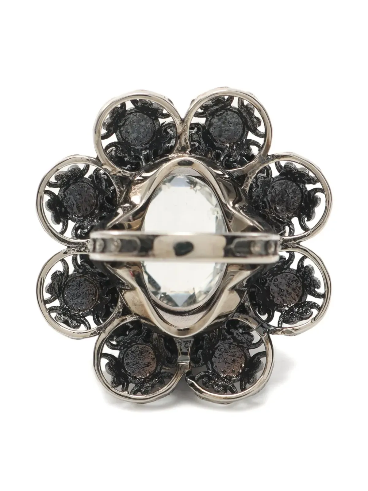 Alexander McQueen Pre-Owned 花モチーフ クリスタル リング - 画像2