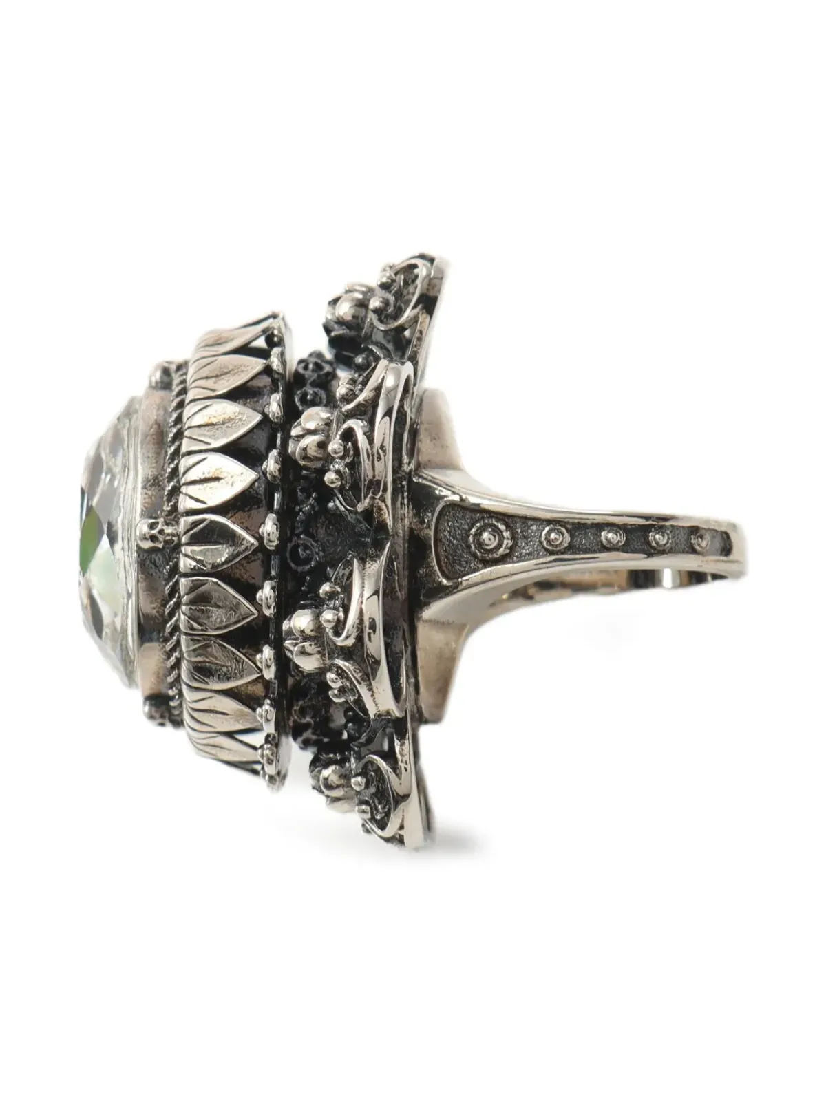 Alexander McQueen Pre-Owned 花モチーフ クリスタル リング - 画像4