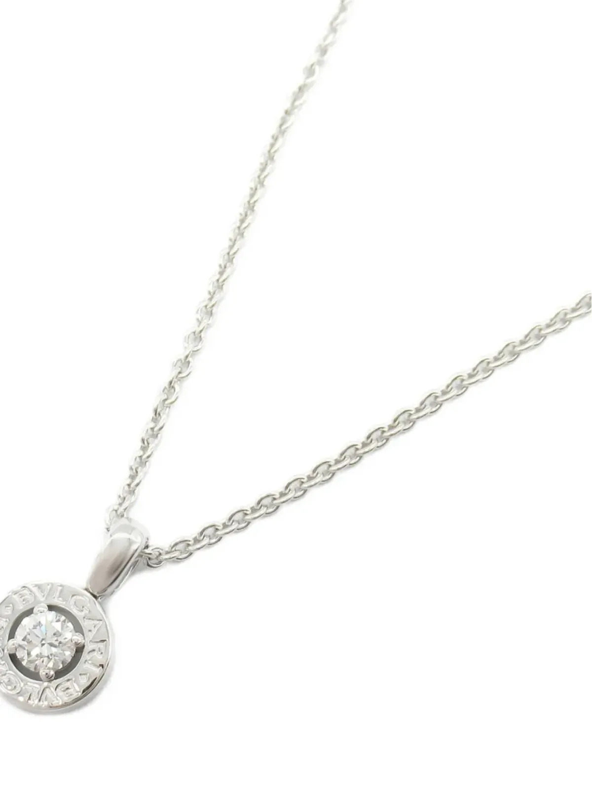 Bvlgari Pre-Owned 2010s 18K White Gold 1PD Diamond Necklace - Silver - 画像5