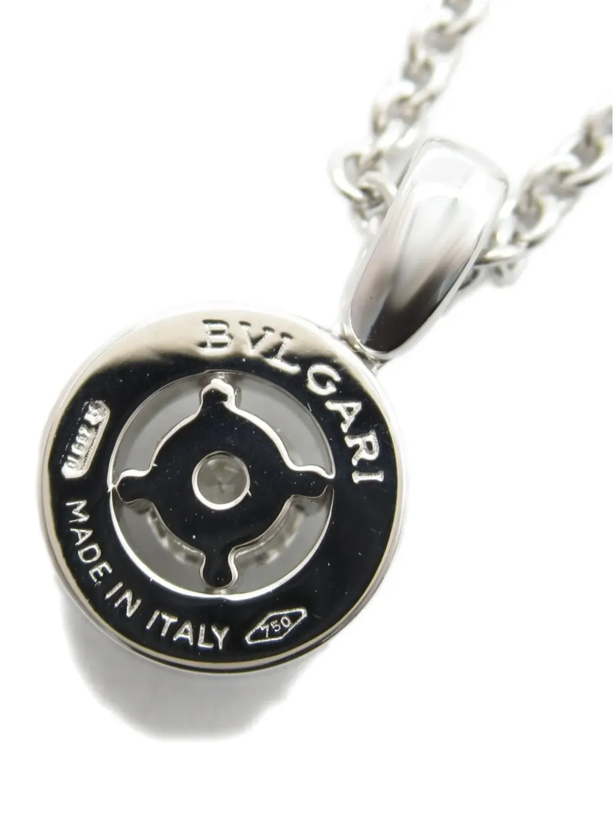 Bvlgari Pre-Owned 2010s 18K White Gold 1PD Diamond Necklace - Silver - 画像2