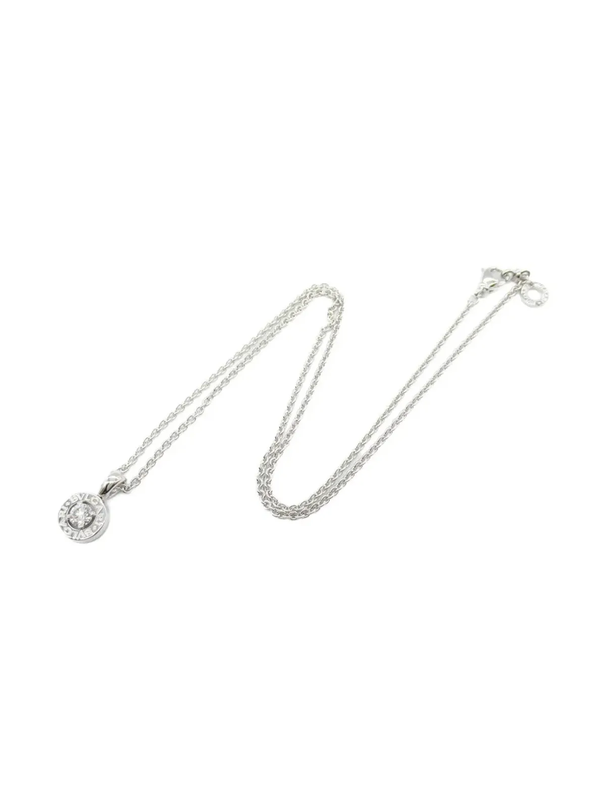 Bvlgari Pre-Owned 2010s 18K White Gold 1PD Diamond Necklace - Silver - 画像3