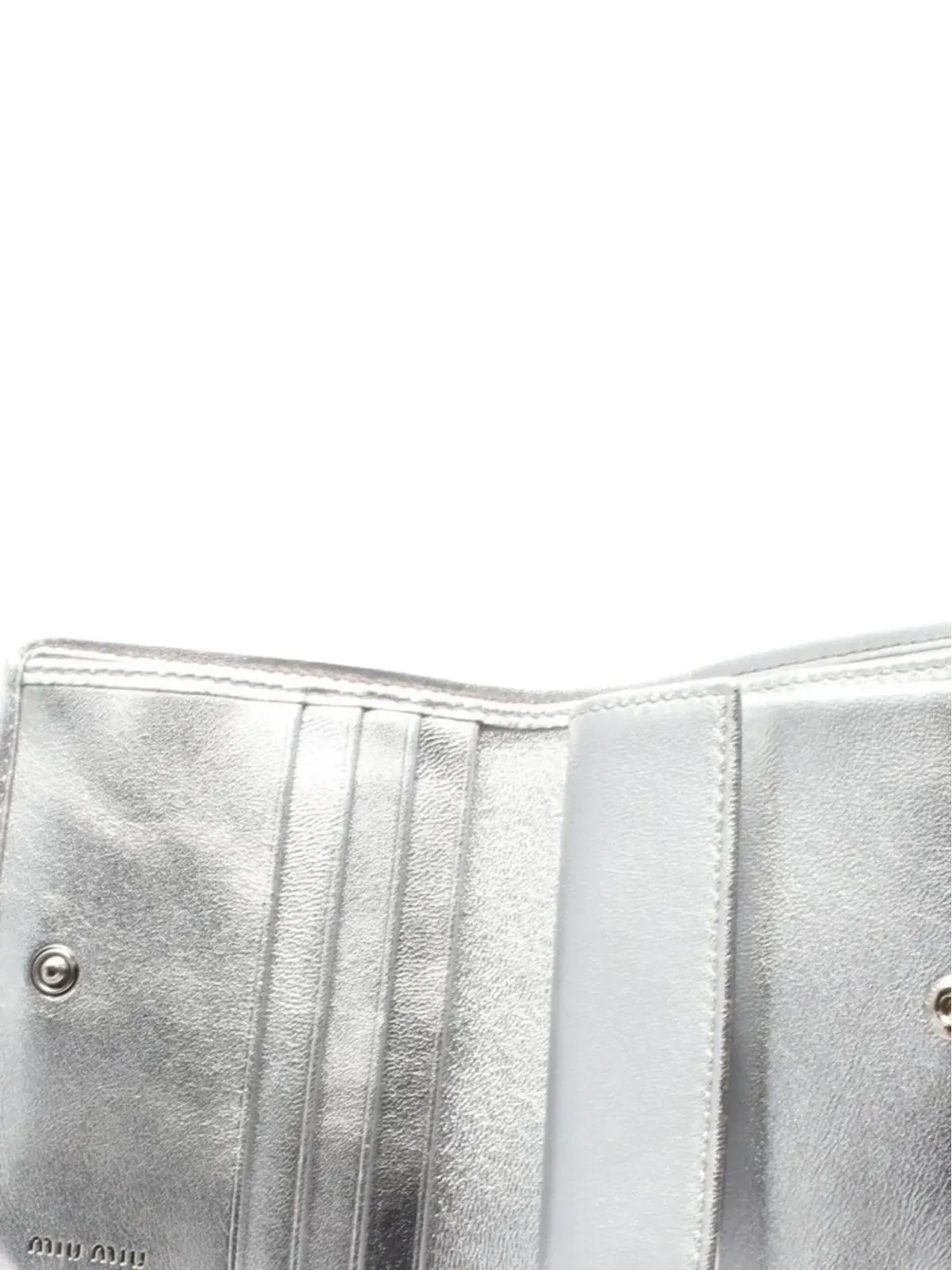 Miu Miu Pre-Owned マテラス加工の二つ折りウォレット - Silver - 画像3
