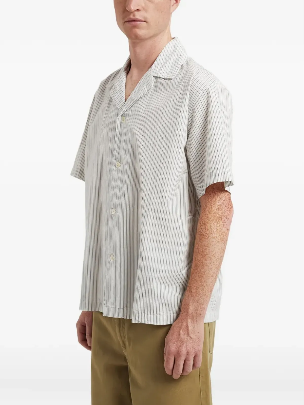 Norse Projects 縦ストライプ柄の半袖シャツ - 画像2