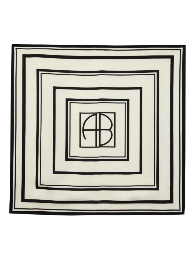 ANINE BING ANINE BING モノグラム幾何学柄 シルクスカーフの商品画像