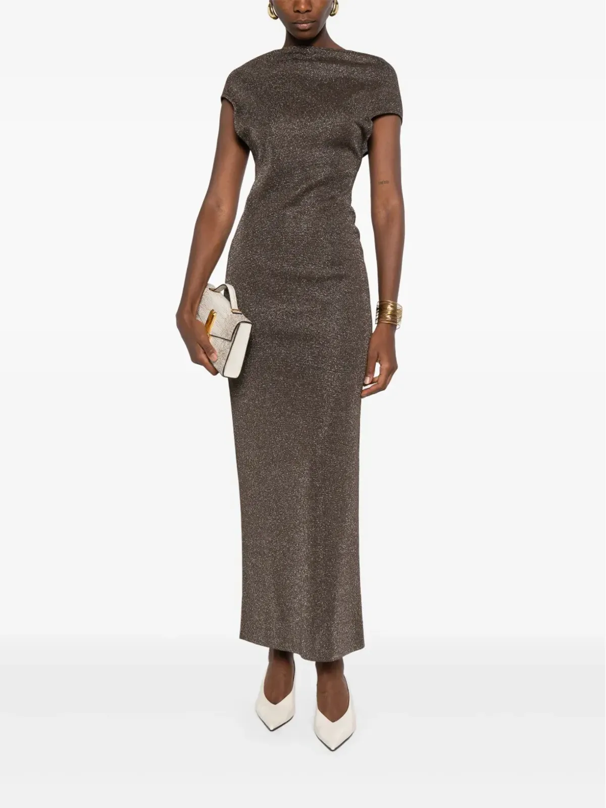 Max Mara ラメディテールのドレス（ブラウン） - 画像2