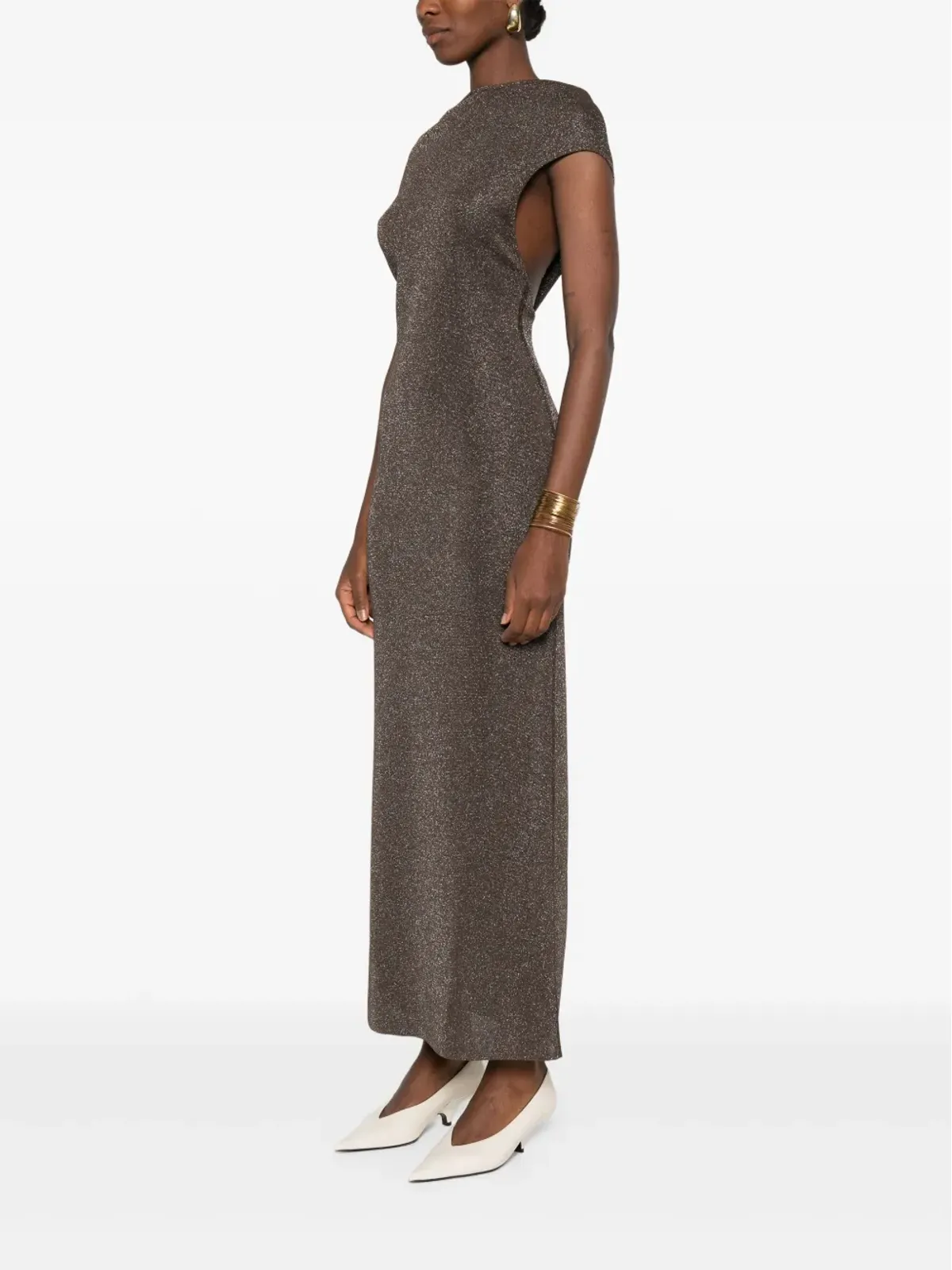 Max Mara ラメディテールのドレス（ブラウン） - 画像3