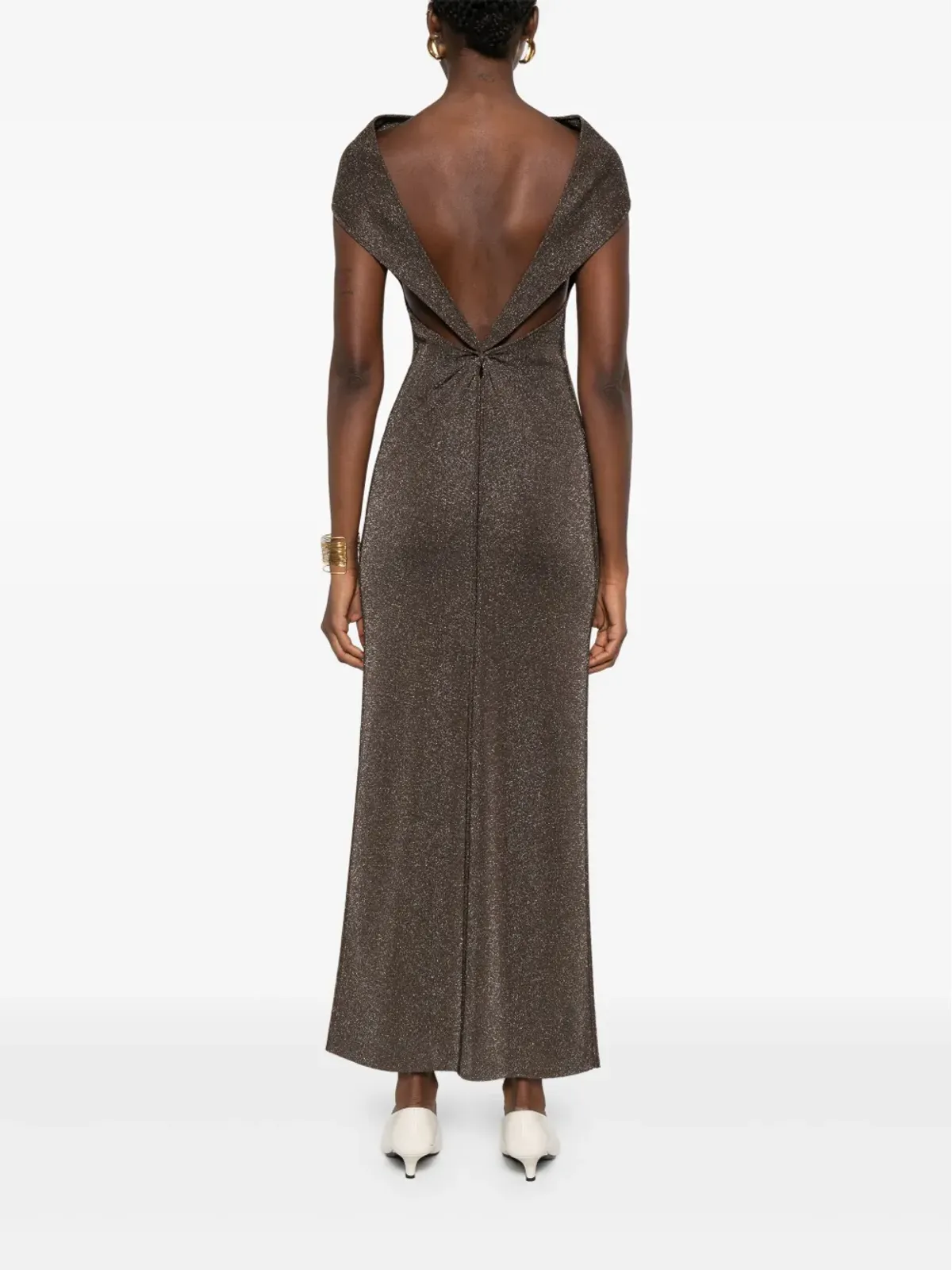 Max Mara ラメディテールのドレス（ブラウン） - 画像4