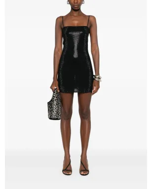 Alexander Wang クリスタル装飾ミニドレス - ブラック - サムネイル2