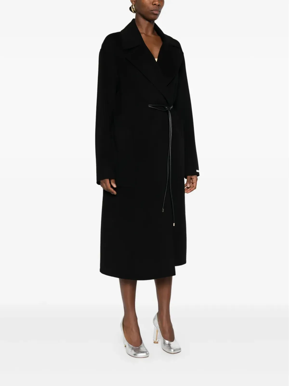 Sportmax ベルト付きコート（ブラック） - 画像3