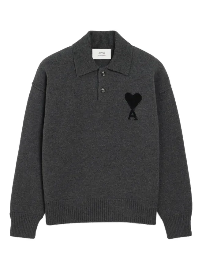 AMI Paris AMI Paris Ami De Coeur ウールポロシャツの商品画像