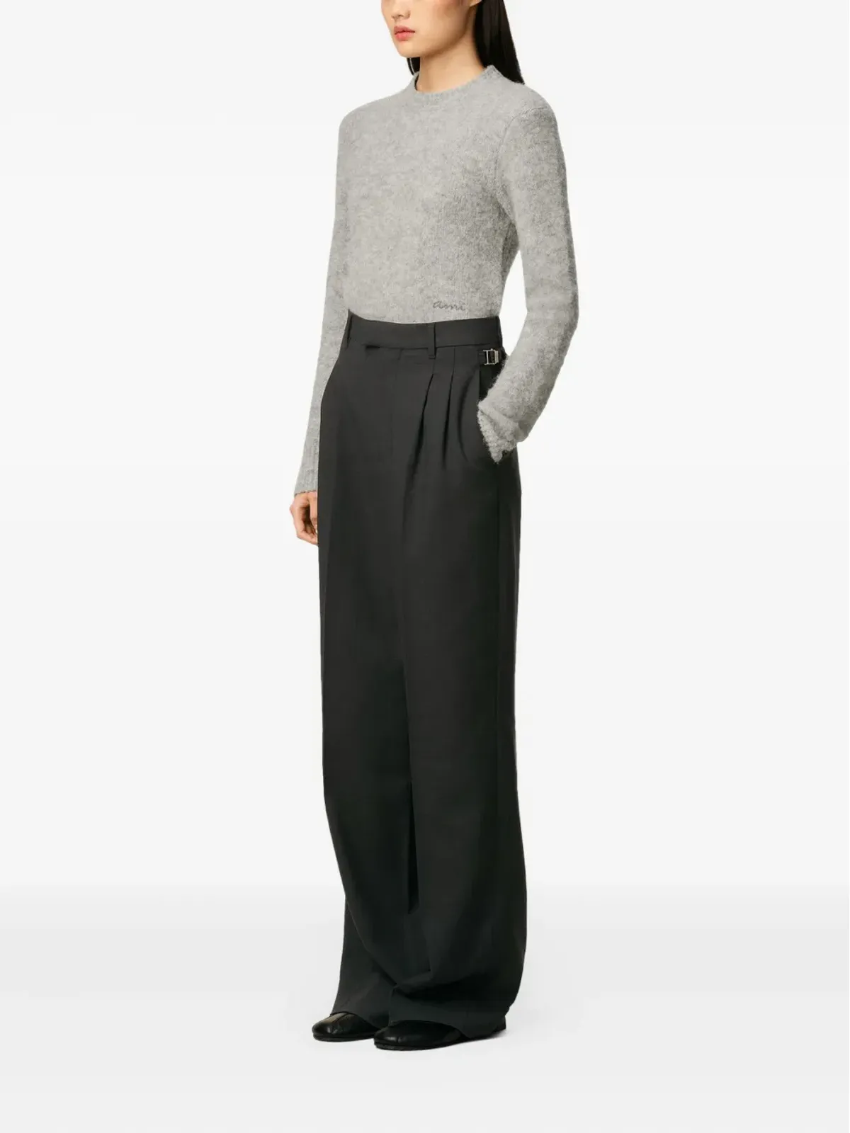 AMI Paris ウールのハイウエストパンツ - 画像2