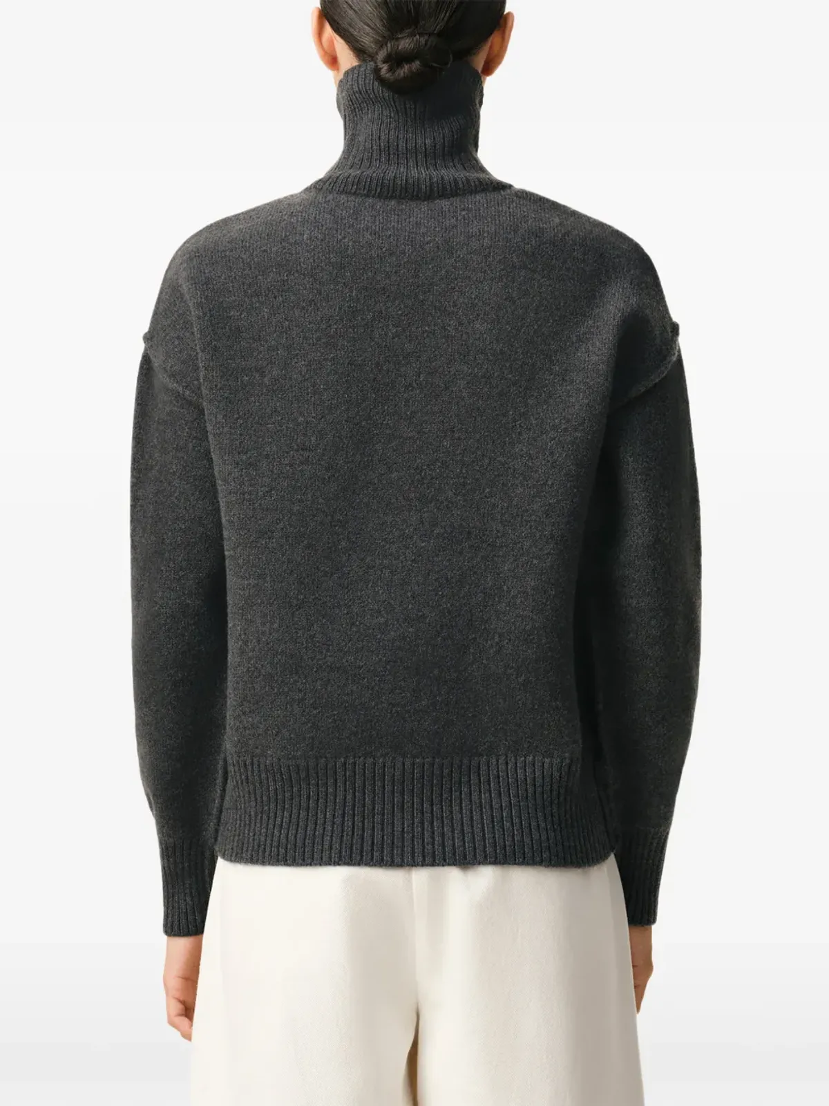 AMI Paris Ami De Coeur funnel-neck wool sweater - Grey - 画像5