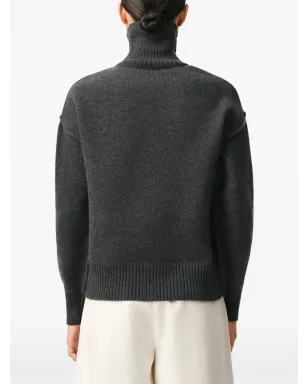 AMI Paris Ami De Coeur funnel-neck wool sweater - Grey - サムネイル5