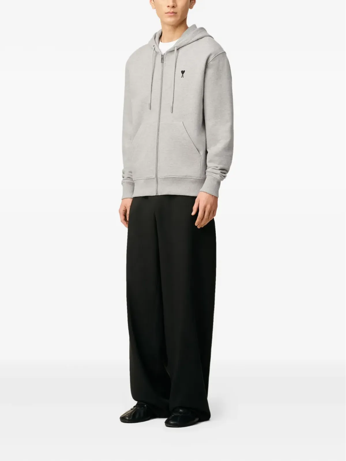 AMI Paris Ami De Coeur ジップファスナー付きフーディー - 画像3