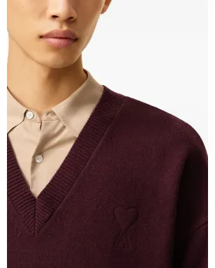 AMI Paris Ami De Coeur V-Neck ウールセーター - サムネイル5