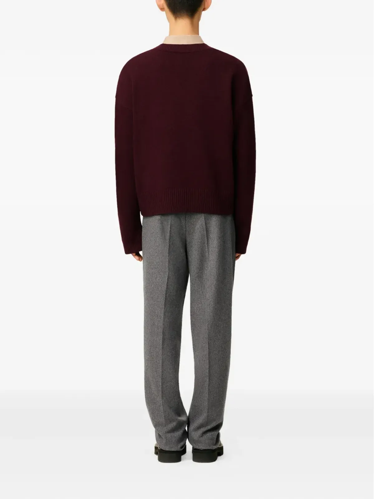 AMI Paris Ami De Coeur V-Neck ウールセーター - 画像3