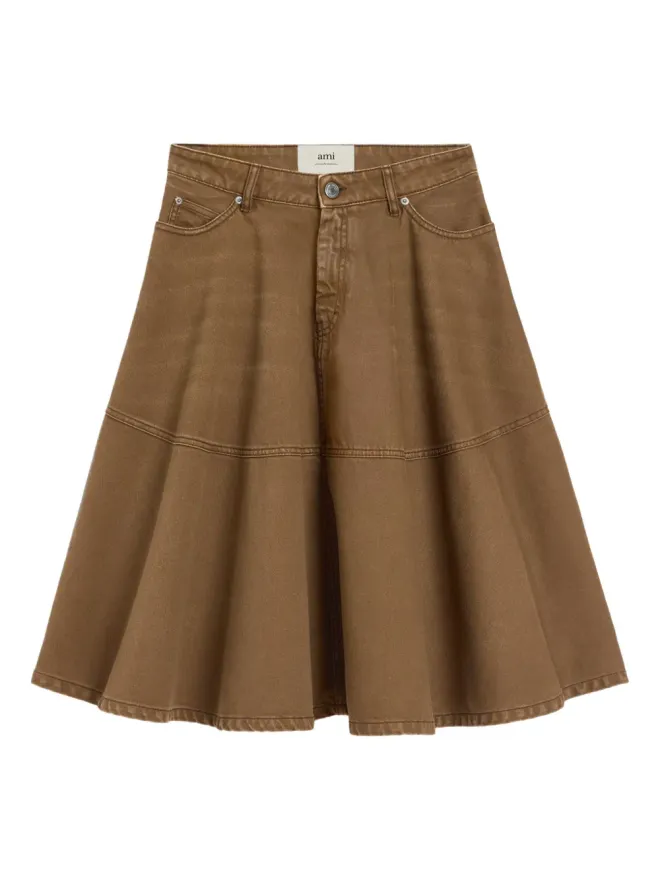 AMI Paris AMI Paris コットン ミディスカート - ブラウンの商品画像