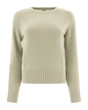 Ines De La Fressnge ribbed-hem raglan-sleeve sweater - Green - サムネイル1