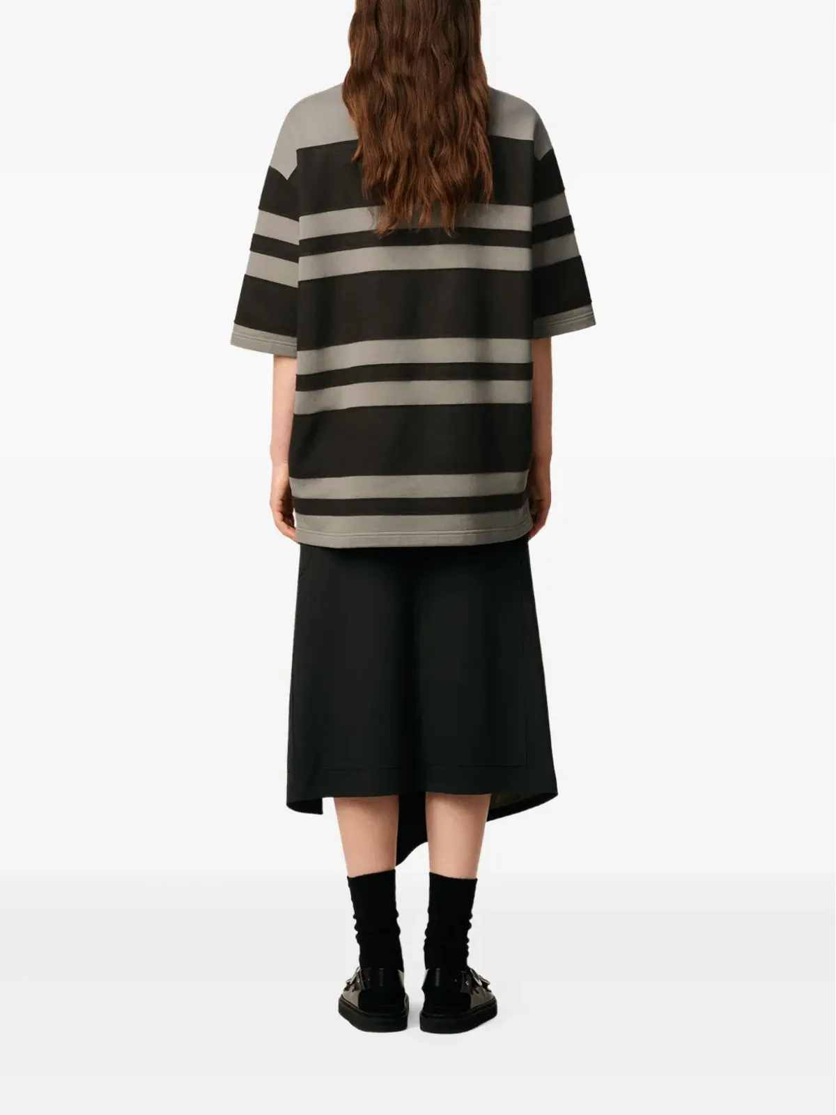 AMI Paris アミ・ド・クール ストライプ綿ポロシャツ - 画像5