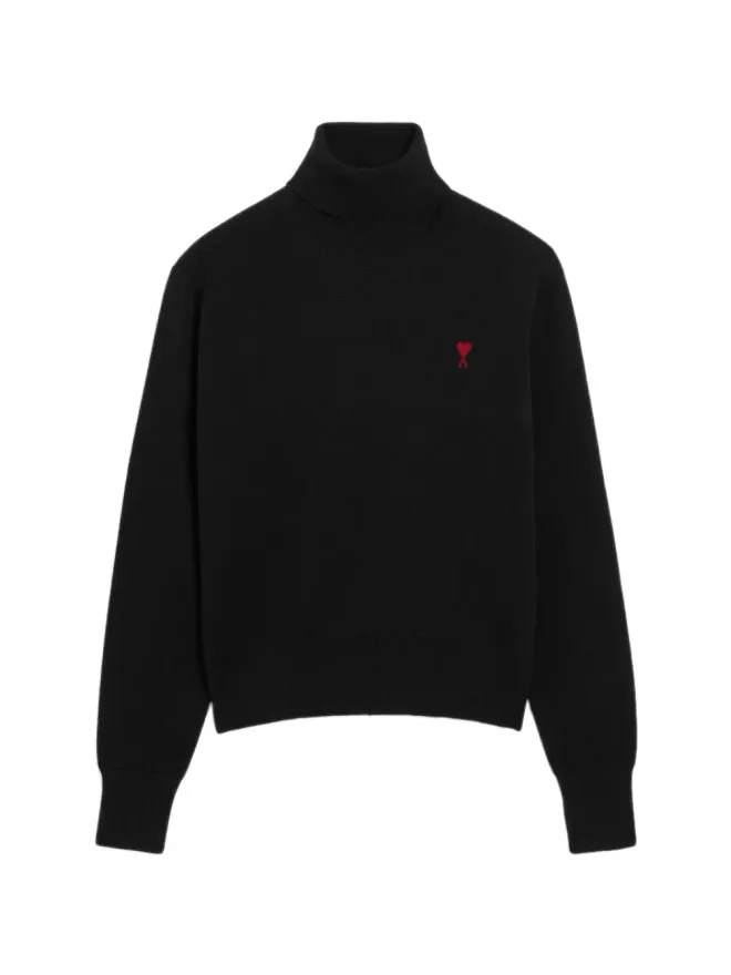 AMI Paris AMI Paris Ami de Coeur タートルネック黒セーターの商品画像