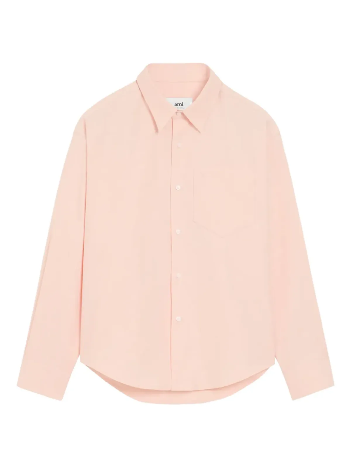 AMI Paris Ami De Coeur embossed cotton boxy shirt - Pink - 画像1