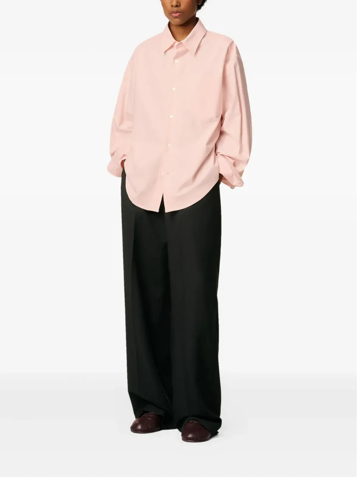 AMI Paris Ami De Coeur embossed cotton boxy shirt - Pink - 画像3