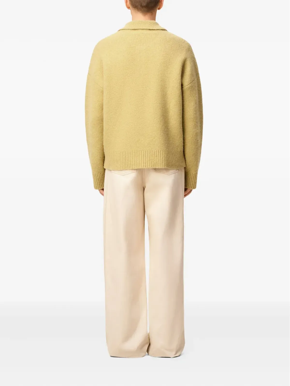 AMI Paris Ami De Coeur ロゴ入り長袖ポロシャツ - Yellow - 画像3