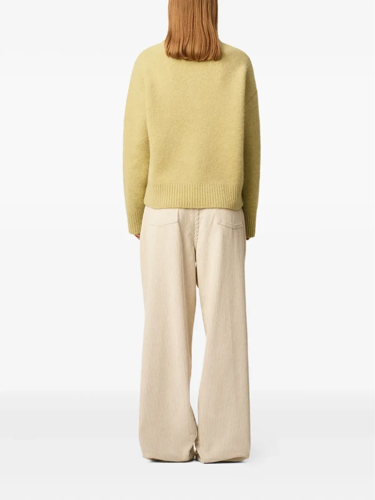 AMI Paris Ami De Coeur ロゴ入り長袖ポロシャツ - Yellow - 画像4