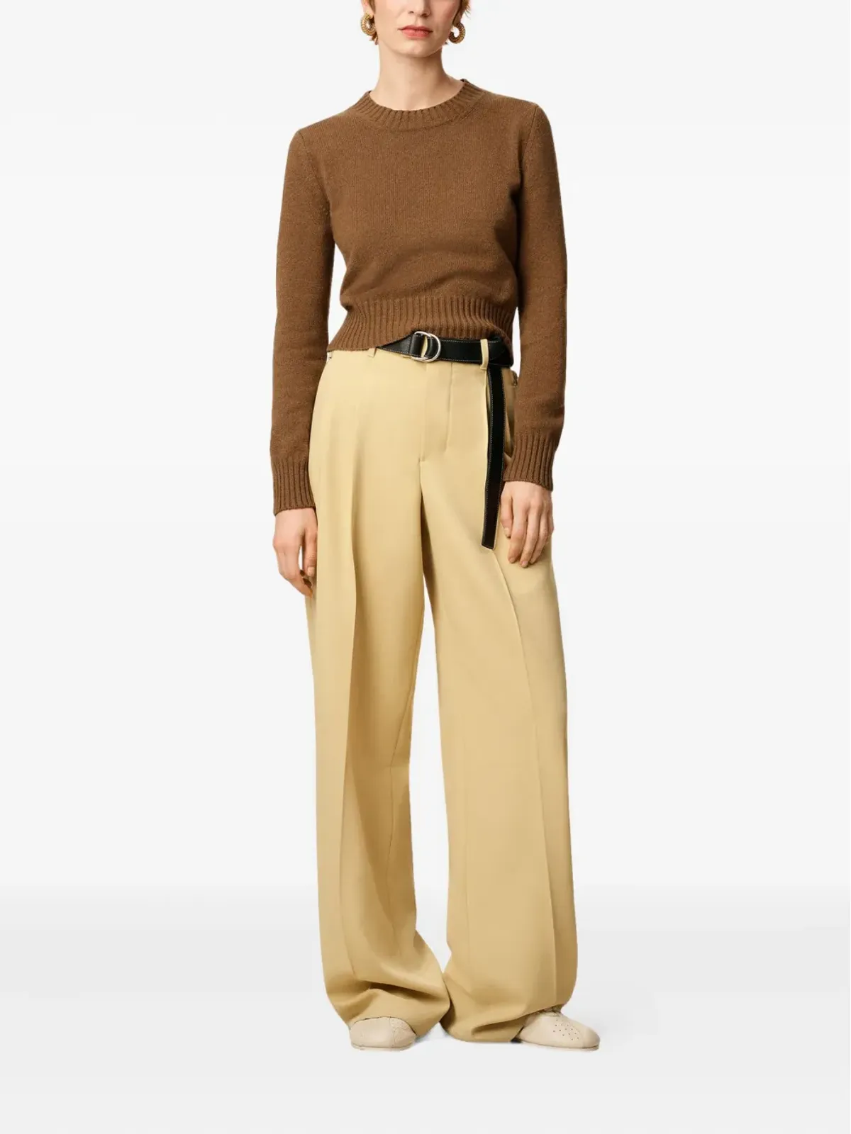AMI Paris Ami De Coeur クルーネック カシミヤセーター - Brown - 画像2